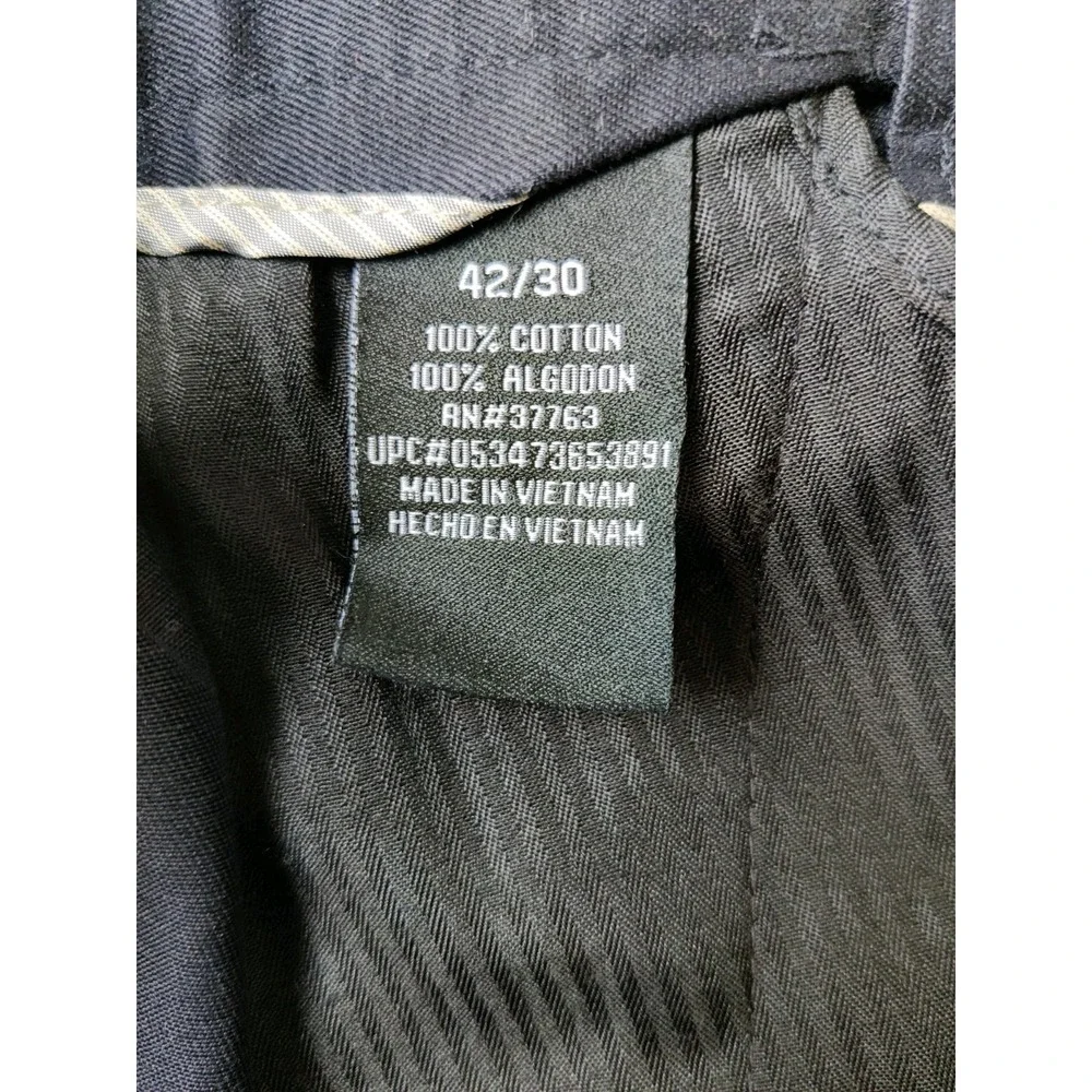Perry Ellis Portfolio Men's 42 X 30 Pants Flat Front‎ Wrinkle Free Cotton NWT